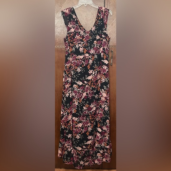 Elle sleeveless V-neck floral print maxi dress long in back size 16 - Picture 2 of 5